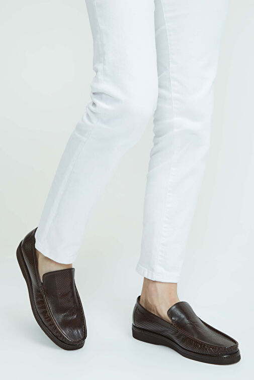 Tamer Tanca Erkek Hakiki Deri Kahverengi Loafer Ayakkabı - Görsel 3