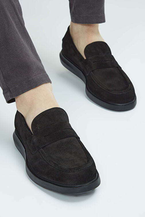 Tamer Tanca Siyah Erkek Süet Loafer 183 27801 ERK AYK SK23/24 - Görsel 2