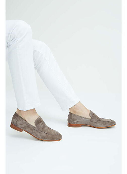 Tamer Tanca Erkek Hakiki Deri Kahverengi Loafer Ayakkabı - Görsel 4