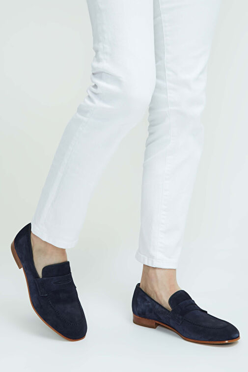 Tamer Tanca Lacivert Erkek Süet Loafer 183 27305 ERK AYK SK23/24 - Görsel 2