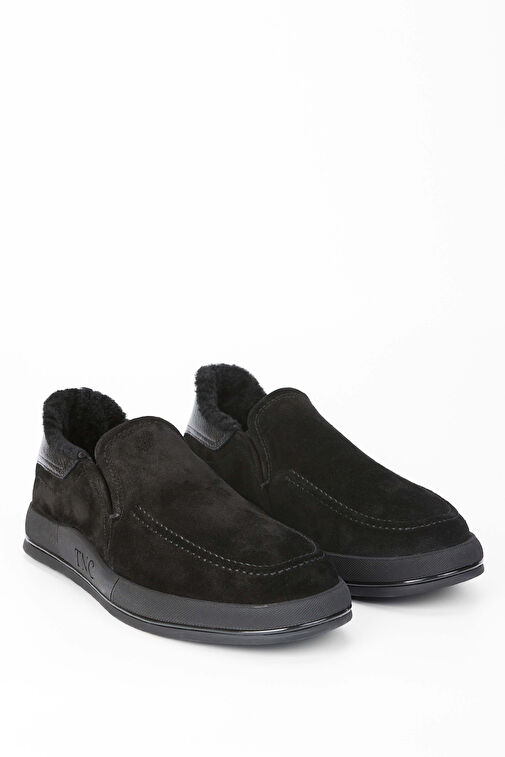 Tamer Tanca Erkek Hakiki Deri Siyah Süet Casual Ayakkabı - Görsel 3