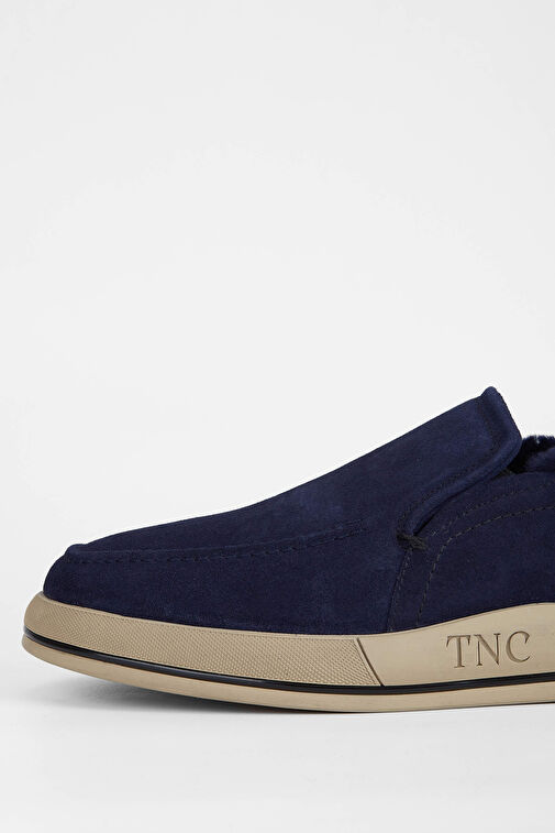 Tamer Tanca Erkek Hakiki Deri Lacivert Süet Casual Ayakkabı - Görsel 4