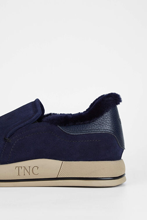 Tamer Tanca Erkek Hakiki Deri Lacivert Süet Casual Ayakkabı - Görsel 5