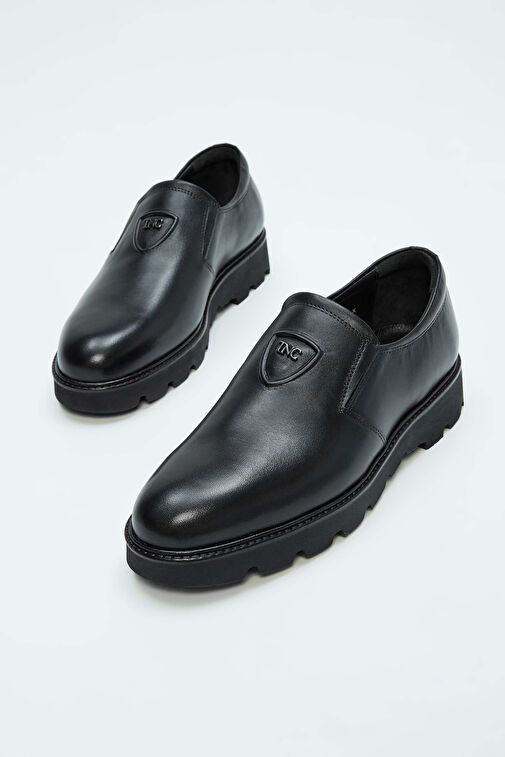 Tamer Tanca Erkek Hakiki Deri Siyah Deri Casual Ayakkabı - Görsel 2