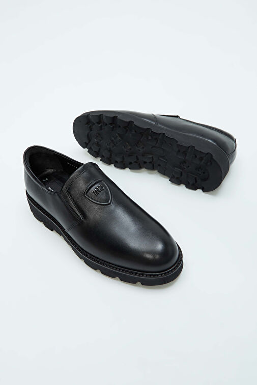 Tamer Tanca Erkek Hakiki Deri Siyah Deri Casual Ayakkabı - Görsel 4