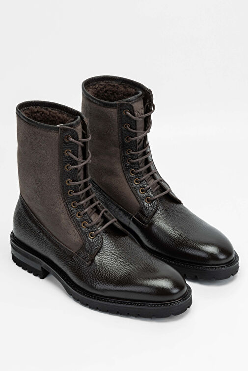 Tamer Tanca Erkek Hakiki Deri Kahverengi POSTAL Bot - Görsel 3