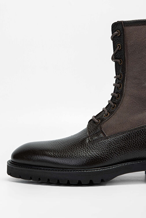 Tamer Tanca Erkek Hakiki Deri Kahverengi POSTAL Bot - Görsel 4