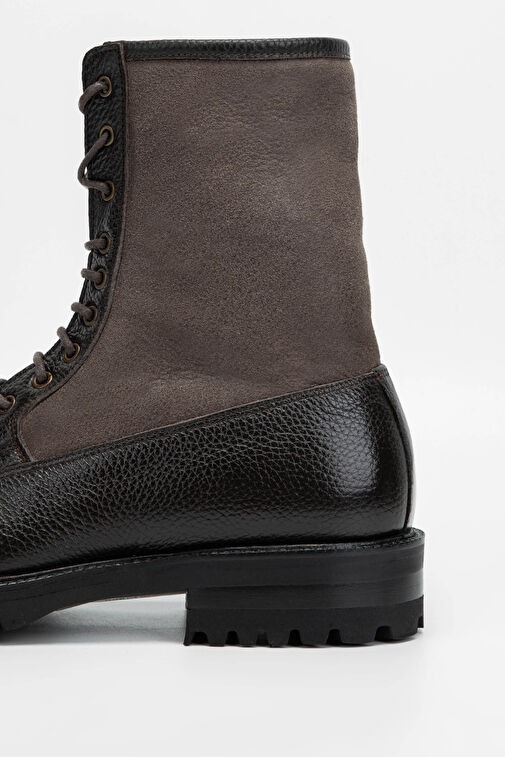 Tamer Tanca Erkek Hakiki Deri Kahverengi POSTAL Bot - Görsel 5