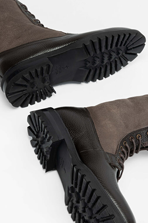 Tamer Tanca Erkek Hakiki Deri Kahverengi POSTAL Bot - Görsel 8