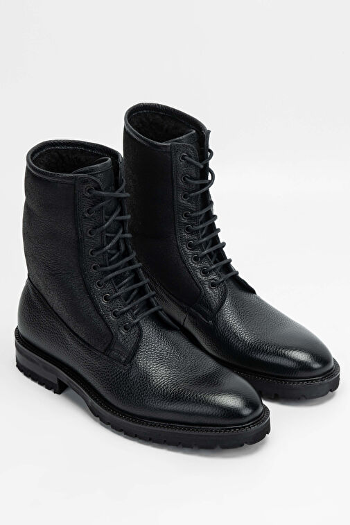 Tamer Tanca Erkek Hakiki Deri Siyah POSTAL Bot - Görsel 3