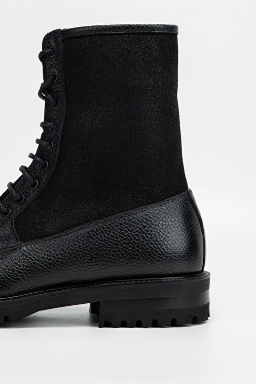 Tamer Tanca Erkek Hakiki Deri Siyah POSTAL Bot - Görsel 5