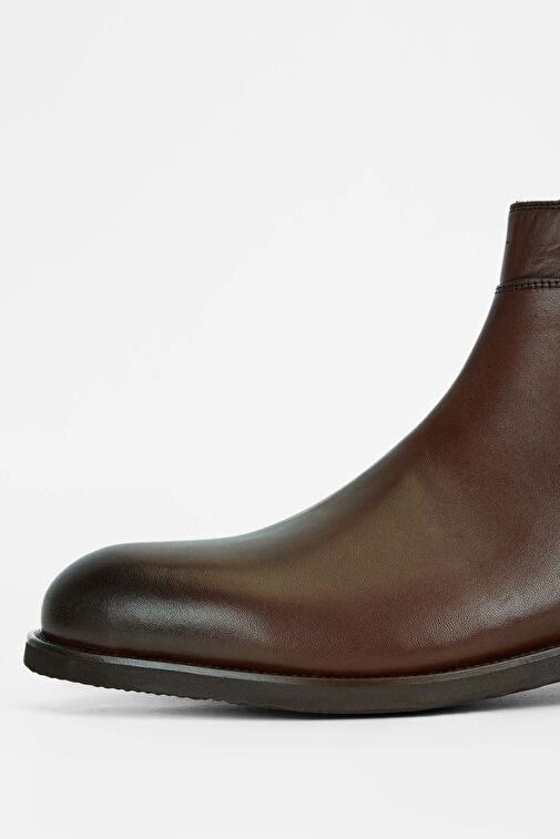 Tamer Tanca Erkek Hakiki Deri Kahverengi Casual Bot - Görsel 5