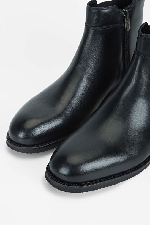 Tamer Tanca Erkek Hakiki Deri Siyah Casual Bot - Görsel 4