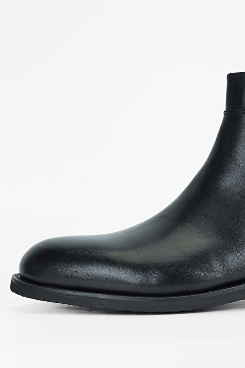 Tamer Tanca Erkek Hakiki Deri Siyah Casual Bot - Görsel 5