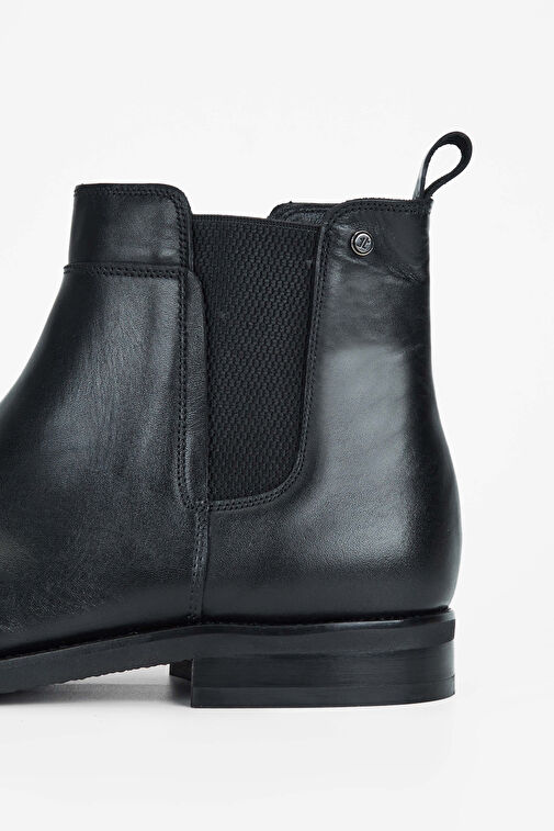 Tamer Tanca Erkek Hakiki Deri Siyah Casual Bot - Görsel 6