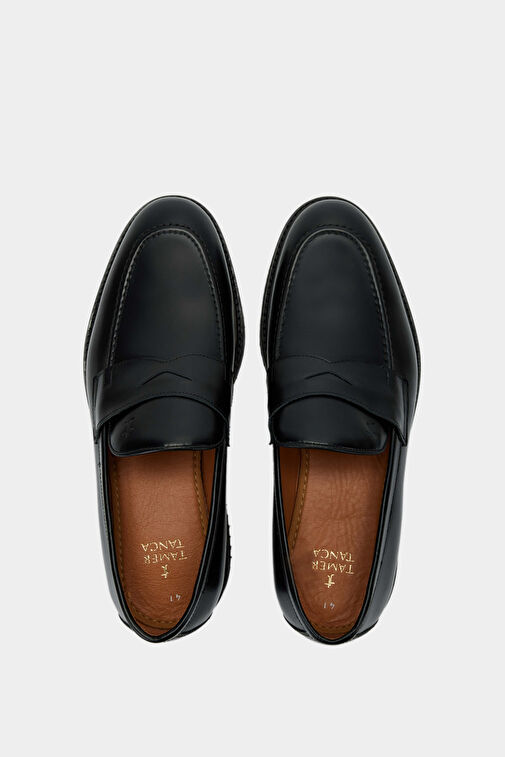 Tamer Tanca Erkek Hakiki Deri Siyah Açma Loafer Ayakkabı - Görsel 5