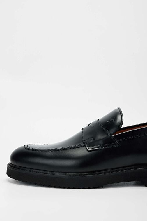 Tamer Tanca Erkek Hakiki Deri Siyah Açma Loafer Ayakkabı - Görsel 6