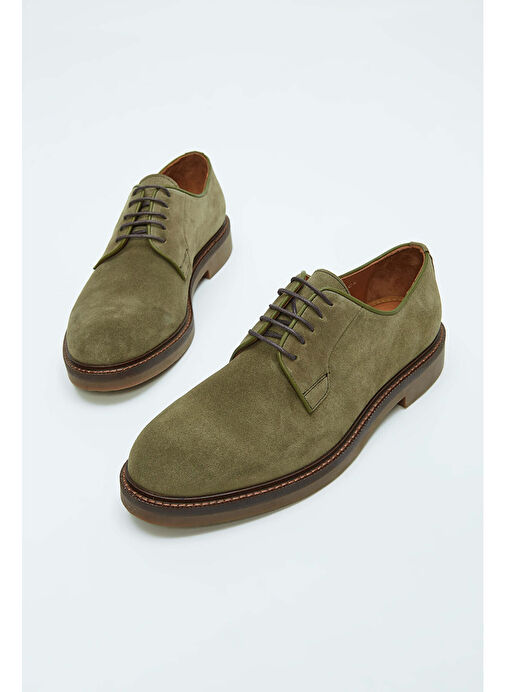 Tamer Tanca Erkek Hakiki Deri Yeşil Casual Ayakkabı - Görsel 2