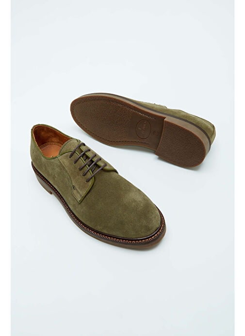 Tamer Tanca Erkek Hakiki Deri Yeşil Casual Ayakkabı - Görsel 4
