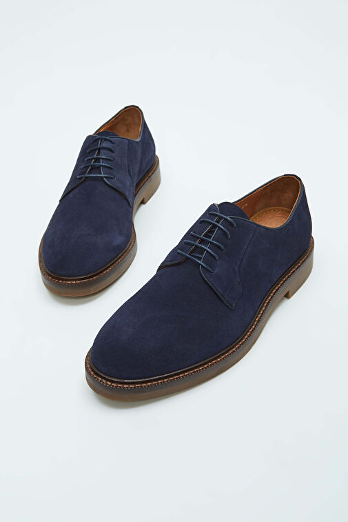 Tamer Tanca Erkek Hakiki Deri Lacivert Süet Casual Ayakkabı - Görsel 2