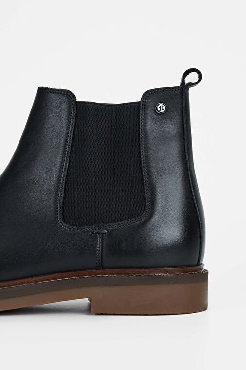 Tamer Tanca Erkek Hakiki Deri Siyah Deri Casual Bot - Görsel 6