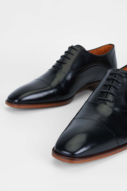 Tamer Tanca Erkek Hakiki Deri Siyah Klasik Ayakkabı - Görsel 4