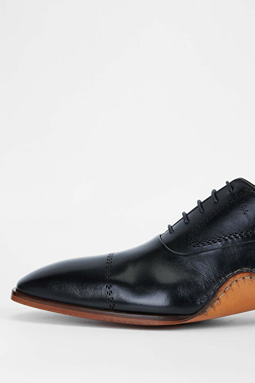 Tamer Tanca Erkek Hakiki Deri Siyah Klasik Ayakkabı - Görsel 5