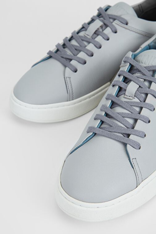 Valmenti Gri Erkek Deri Sneaker 167 7046 ERK AYK Y23 - Görsel 4