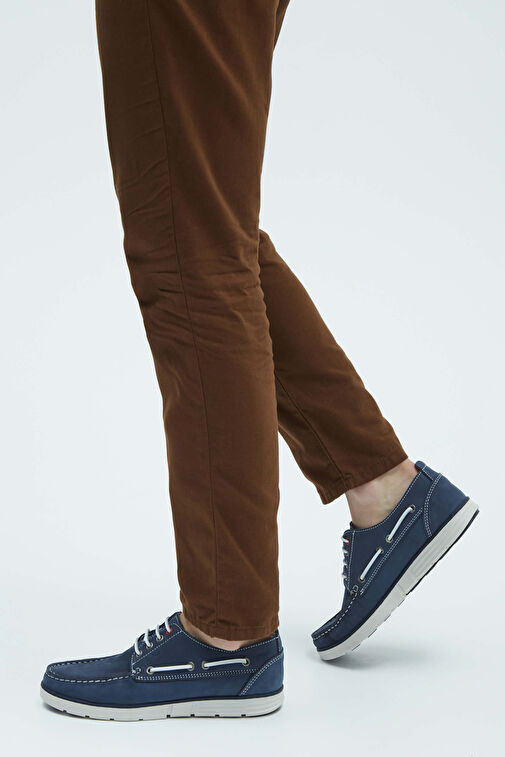 Tamer Tanca Erkek Hakiki Deri Mavi Casual Ayakkabı - Görsel 2