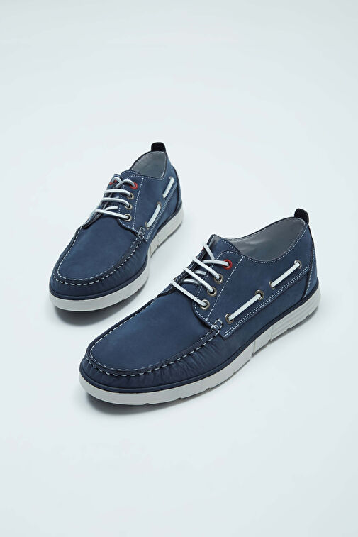 Tamer Tanca Erkek Hakiki Deri Mavi Casual Ayakkabı - Görsel 6