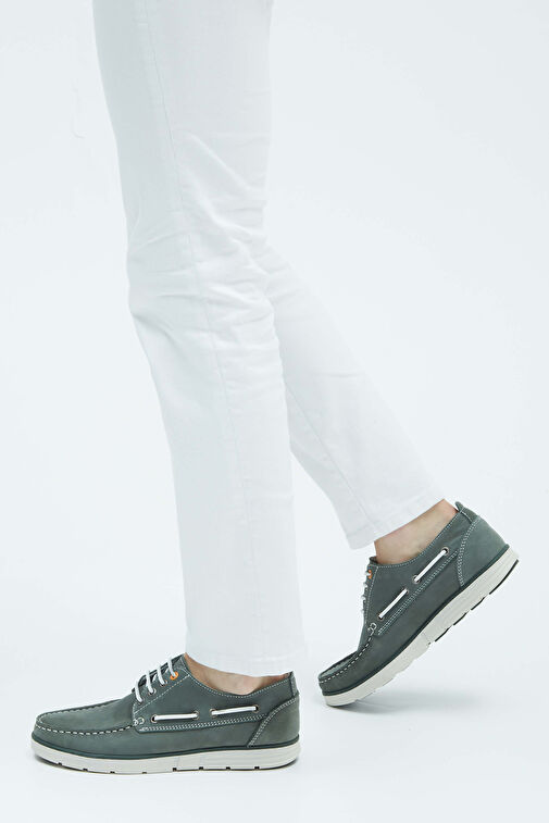 Tamer Tanca Erkek Hakiki Deri Yeşil Casual Ayakkabı - Görsel 2