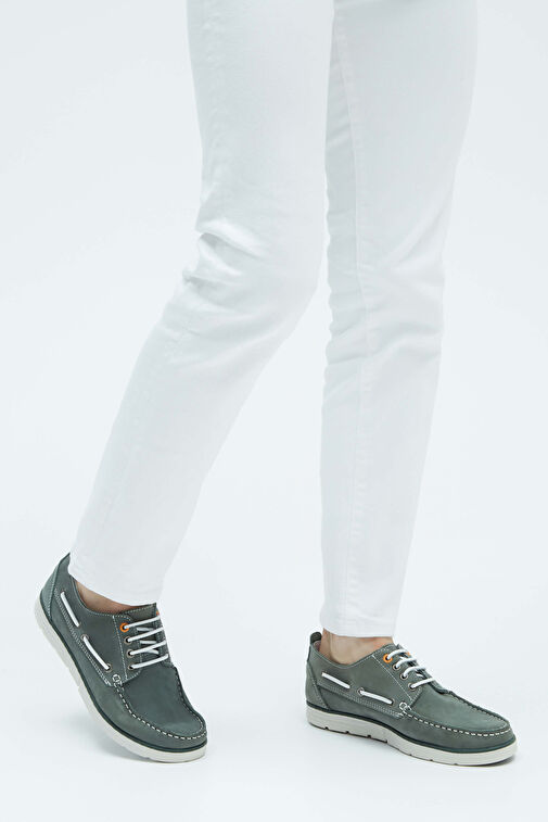 Tamer Tanca Erkek Hakiki Deri Yeşil Casual Ayakkabı - Görsel 3
