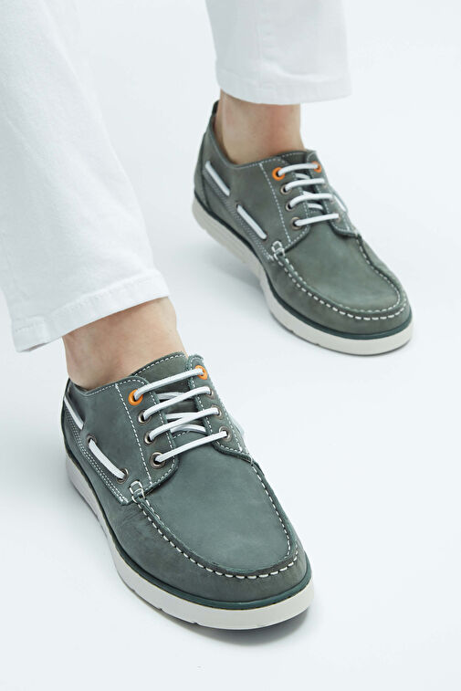 Tamer Tanca Erkek Hakiki Deri Yeşil Casual Ayakkabı - Görsel 5