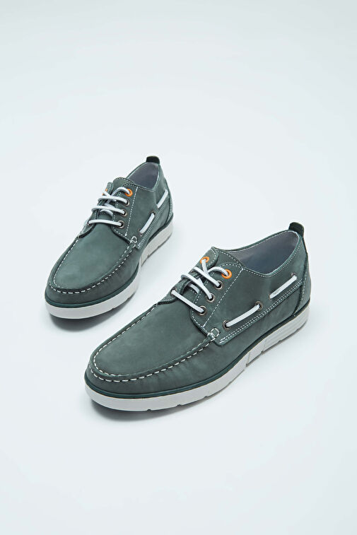 Tamer Tanca Erkek Hakiki Deri Yeşil Casual Ayakkabı - Görsel 6