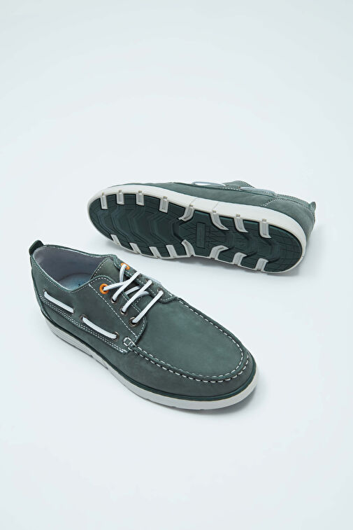 Tamer Tanca Erkek Hakiki Deri Yeşil Casual Ayakkabı - Görsel 8