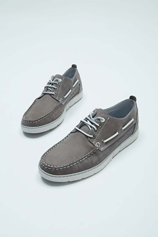 Tamer Tanca Erkek Hakiki Deri Gri Casual Ayakkabı - Görsel 6