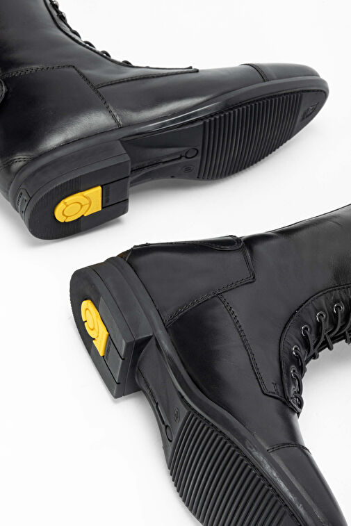 Tattini Unisex Hakiki Deri Siyah Binici Cizmesi Çizme - Görsel 9