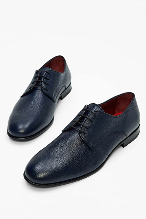 Tamer Tanca Erkek Hakiki Deri Lacivert Klasik Ayakkabı - Görsel 2