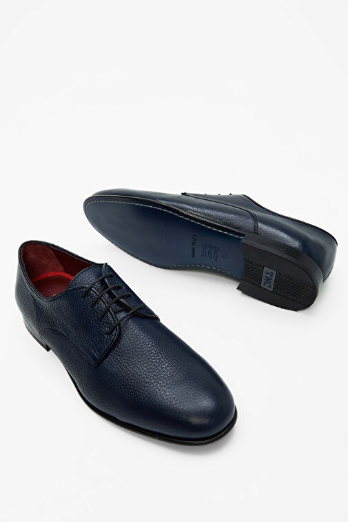 Tamer Tanca Erkek Hakiki Deri Lacivert Klasik Ayakkabı - Görsel 4