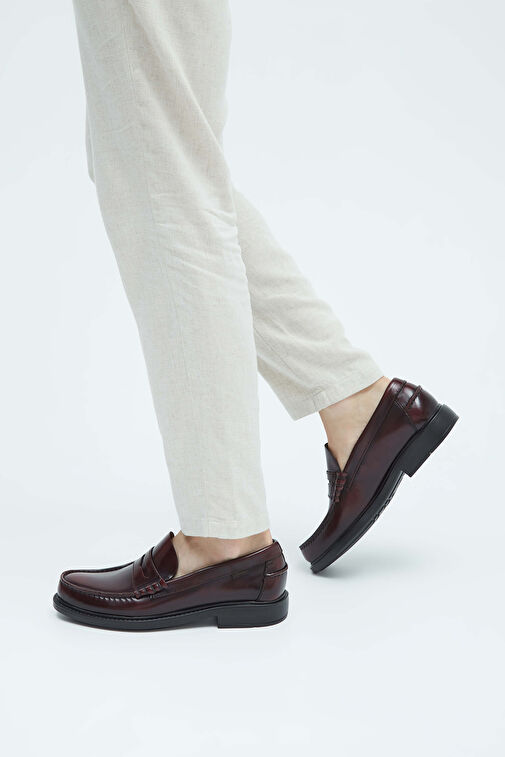 CALLAGHAN Erkek Hakiki Deri Bordo Makosen Ayakkabı - Görsel 2