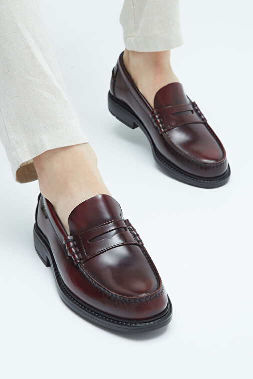 CALLAGHAN Erkek Hakiki Deri Bordo Makosen Ayakkabı - Görsel 4