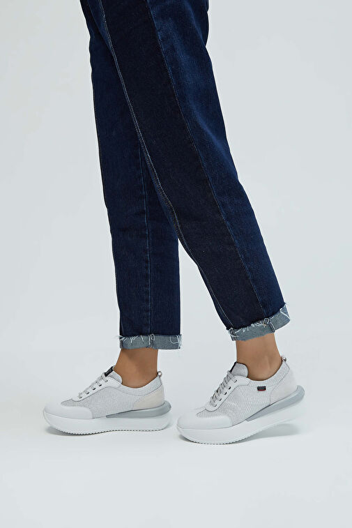 CALLAGHAN Kadın Deri & Tekstil Beyaz/Bej Sneakers & Spor Ayakkabı - Görsel 4