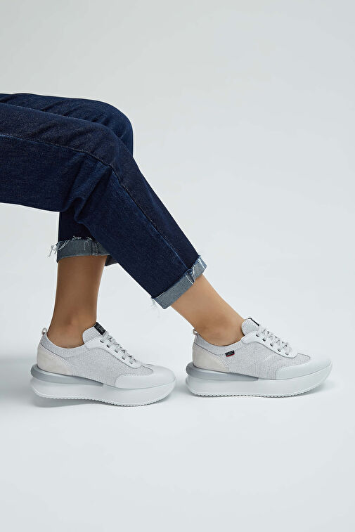 CALLAGHAN Kadın Deri & Tekstil Beyaz/Bej Sneakers & Spor Ayakkabı - Görsel 5