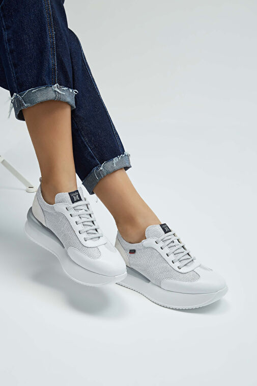 CALLAGHAN Kadın Deri & Tekstil Beyaz/Bej Sneakers & Spor Ayakkabı - Görsel 6