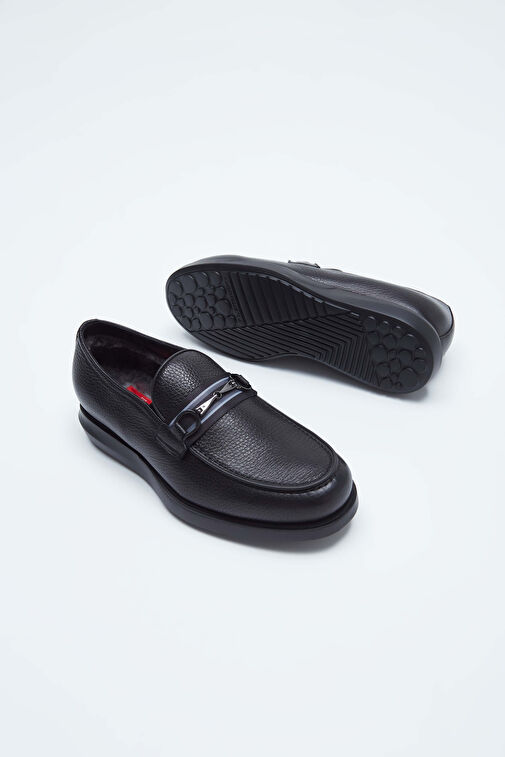 ROSSI Erkek Hakiki Deri Siyah Loafer Ayakkabı - Görsel 4