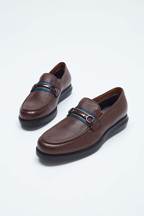 ROSSI Erkek Hakiki Deri Kahve Loafer Ayakkabı - Görsel 2