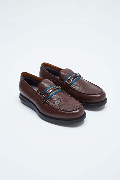 ROSSI Erkek Hakiki Deri Kahve Loafer Ayakkabı - Görsel 3