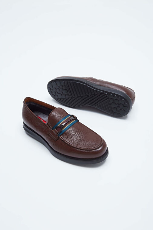 ROSSI Erkek Hakiki Deri Kahve Loafer Ayakkabı - Görsel 4