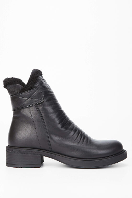 Tamer Tanca Kadın Hakiki Deri Siyah Deri Casual Bot - Görsel 2