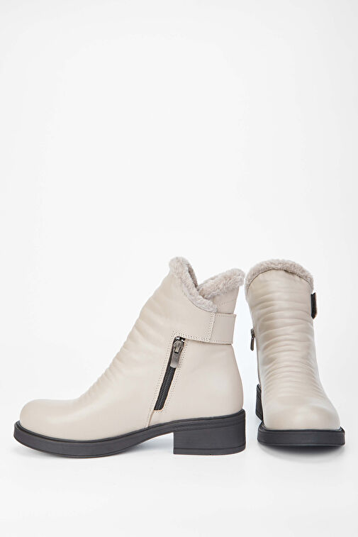 Tamer Tanca Kadın Hakiki Deri Vizon Casual Bot - Görsel 4